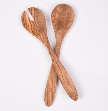 Olive Wood Pair of Salad Serving Set