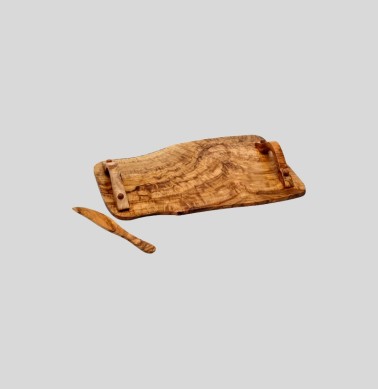 Olive wood Cheese tray with handles