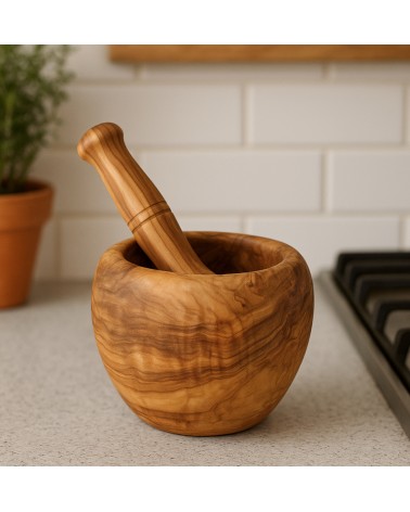 Olive Wood Mortar & Pestle MM
