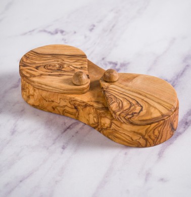Olive Wood Salt & Pepper Box