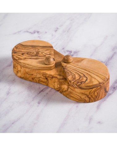 Olive Wood Salt & Pepper Box