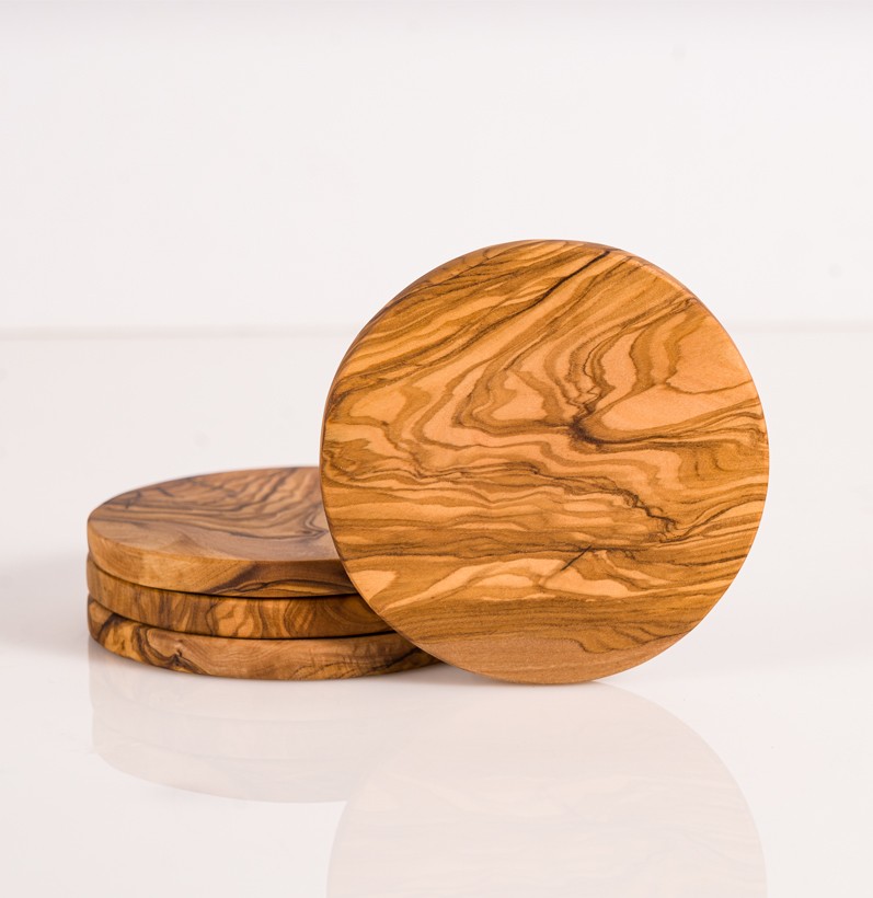 Olive wood Round Coasters