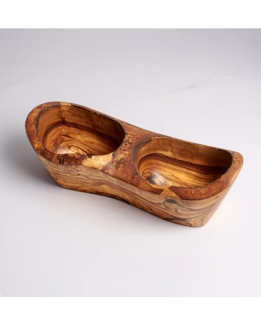 Olive wood Two Sections Bark Dish
